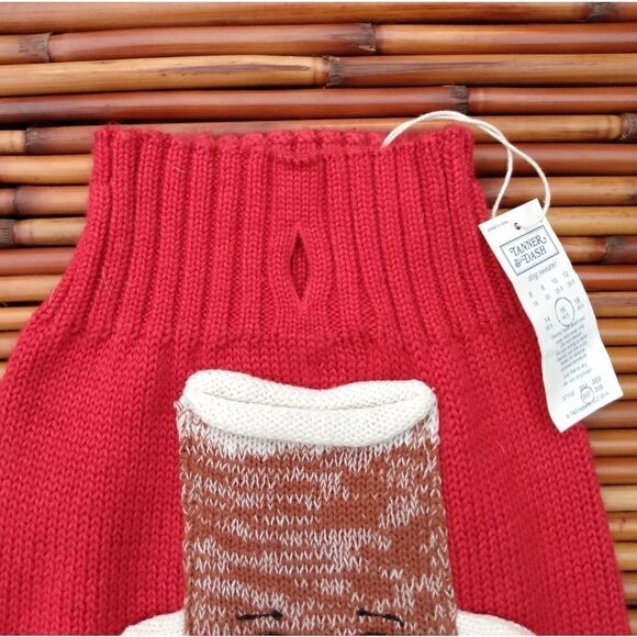 NWT TANNER & DASH "Sock Monkey" Red Dog Sweater Style 207 Size 16 (40.5) - Picture 3 of 7